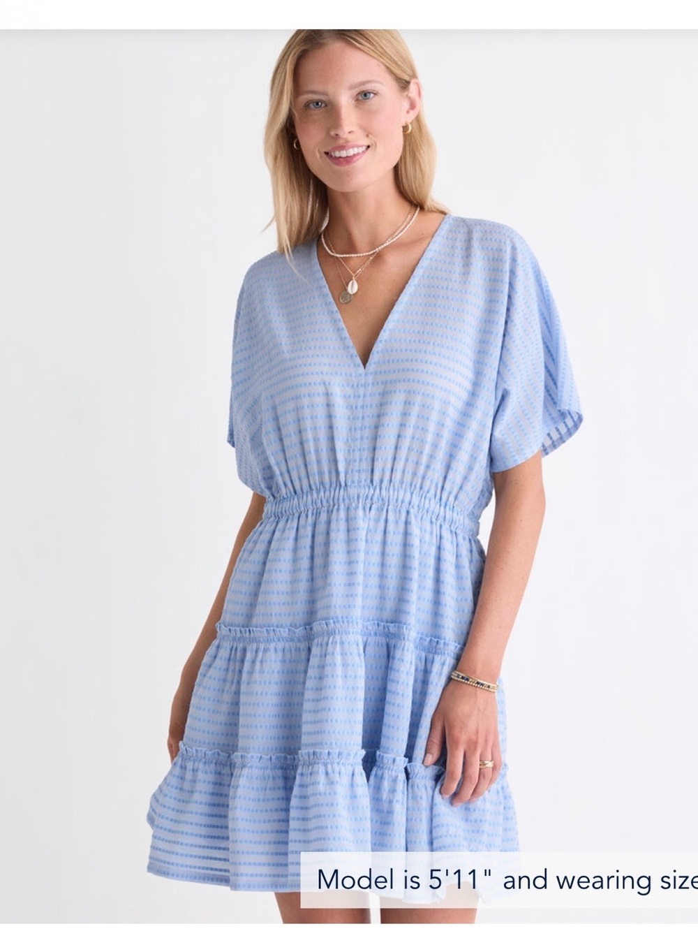 Vineyard Vines Light Blue Tiered Mini Dress